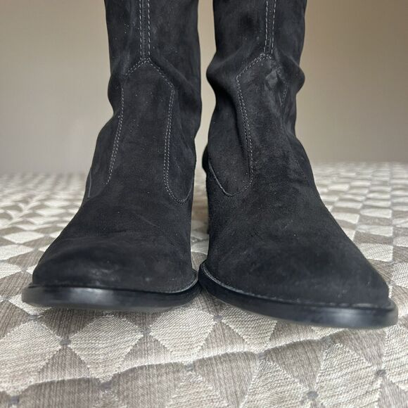 Peter Kaiser Black Suede Stretch Heeled Tall Pull On Boots UK 6.5 US 9 - Picture 8 of 16